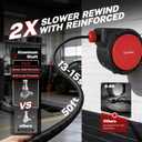 BILITOOLS Retractable Air Hose Reel 3/8" x 50FT Max 300PSI Auto Rewind | Hybrid Air Hose, 5 ft Lead-In Hose, 180 Swivel Wall/Ceiling Mount, Enclosed Air Compressor Hose Reel