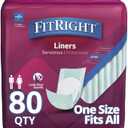 FitRight Plus Liners, Heavy Absorbency, 13 x 30, 4 packs of 20 (80 total)