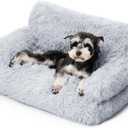 Mewoo Dog Couch, Small Dog Bed with Removable Washable Cover, Cute Cat Couch for Pets, Cat Beds for Indoor Cats with Anti-Slip Bottom (Grey)