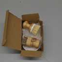 SUBEKYU Dish Brush, Bamboo Dish Scrubber Brush Set with Tray, Natural Kitchen Dishwashing Scrub Brush for Cleaning Dishes/Pans/Pots, Built-in Scraper, Natural Sisal + Palm Bristles, Set of 2