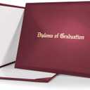 GraduationMall Imprinted Diploma Cover for Certificate 8.5''x 11'' Red,1-Pack (Maroon)