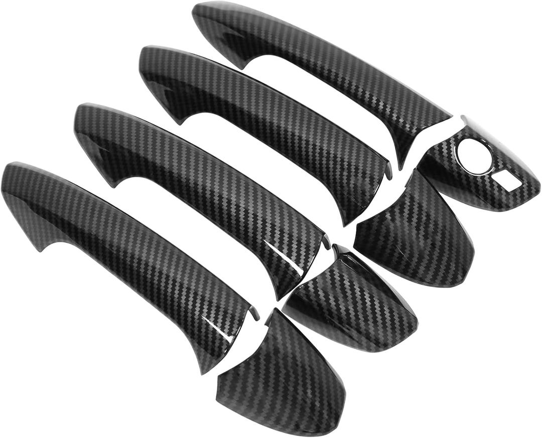 NewYall Pack of 4 Front Rear Left Driver and Right Passenger Side Carbon Fiber ABS Exterior Door Handle Cover Trim for W204 C300 C63 C250
