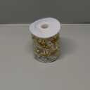 Jishi 16ft Christmas Garland Christmas Tree Gold Bead Decoration Clear Iridescent & Gold Bead Garland Twist Bead String for Christmas Tree Decorations, Rustic Crystal Garland Ornaments for Home Decor