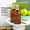 Vine Creations Amber Glass Soap Dispenser Set, Dish Soap and Hand Soap Dispenser Set with Stainless Steel Pump, 16 oz Glass Dispensers for Kitchen or Bathroom Decor (Amber Bottle/Brushed Brass Pump)