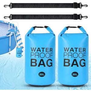 2PCS Pool Step Weights,20 L No Breaken Swimming Pool Ladder Weightsfor Above Ground Pools, Waterproof Pool Sand Stair Weights for Pool Steps, Easy&Quick Fill Sand (20L Blue)