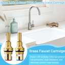 Brass 1-001 & Brass 1-002 Ceramic Valve Cartridge, Compatible with Cold widespread Cartridge and Hot widespread Cartridge, Brass Construction, include Brass 1-001 & Brass 1-002