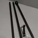 Curtain Rods for Windows 28 to 48 inch, 5/8 inch Black Curtain Rod Set with Brackets, Splicing Adjustable Metal Drapery Rod for Bedroom, Kitchen, Living Room, Matte Black