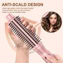 Heated Round Brush 1 1/2 Inch Curling Brush,Volumizing Thermal Brush 1.5 Inch Ceramic Tourmaline Heated Hot Ionic Iron, Curling Wand Hair Styler Tool (Pink, 1.5 inch)