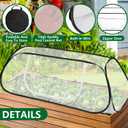 2 Pcs Pop Up Garden Rows Plant Cover, 46" x 22" x 16" Raised Garden Beds Vegetable Rows Plant Protector, Insect Bird Barrier Plant Net Cage with Stakes for Protecting Seedlings Fruits Vegetable Row