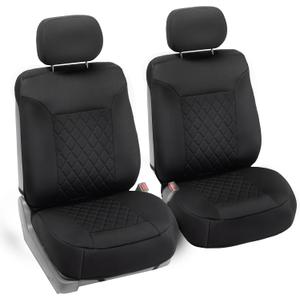 FH Group Car Seat Cover Cushion - 2 Pack Seat Covers for Cars Trucks SUV, Solid Black Neosupreme Car Seat Cushions, Waterproof Car Seat Cover Cushion, Universal Fit Car Seat Protector