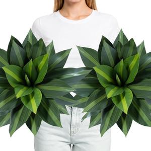 Artificial Agave Plant 24.8Inch Artificial Agave Plants Outdoor Set, Large Fake Plants Indoor for Home Decor, Realistic UV Resistant Faux Succulents Plants Without Pot, Set of 2