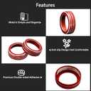for Ford Explorer Accessories Car Button Cover for Audio Headlight Knobs 2020 2021 2022 2023 2024 Aluminum Alloy Knob Trim Red 3 Pcs