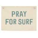 CEBTHN Beachy Blue Coastal Decor, Blue Dorm Decor, Pray for Surf Linen Banner Wall Hanging Banner Flag, East Decor for Boys Girls, Surf Decors 20x30 Inch