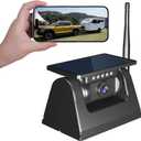 WiFi Magnetic Solar Wireless Backup Camera, 10000mAh Rechargeable 1080P Rear View Camera for Truck RV Trailer Camper Car, Night Vision IP67 Waterproof, App for Phone iOS Android