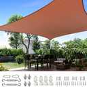 Quictent 24X24FT Large Overzied 185G HDPE Square Sun Shade Sail Canopy 98% UV Block Outdoor Patio Garden with Hardware Kit 24'x24' Terracotta