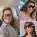 Retro Aviator Sunglasses for Women Men Trendy 70s Vintage Plastic Square Eyewear Tinted Lenses Sunnies