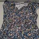 BLENCOT Womens Maxi Summer Casual Dresses Cap Short Sleeve V Neck Beach Flowy Fashion Boho Floral Printed Tie Dresses with Pockets P220 M