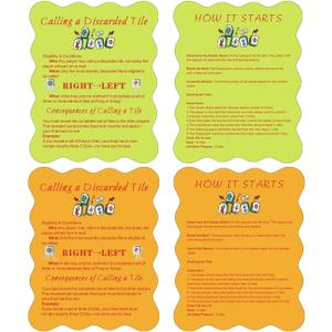 4 Pcs Mahjong Tile Shufflers with Printed Mahjong Rules Manual Mahjong Mixer & Shuffle Cards for Beginners, Durable Mahjong Gift Accessories SetYellow and Orange
