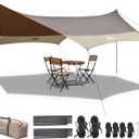 Forceatt 12x14FT Waterproof Camping Tarp with 2 Poles, Sun Shelter for Car, Tent, Hammock in Camping, Hiking, Backpacking, Garden and Traveling