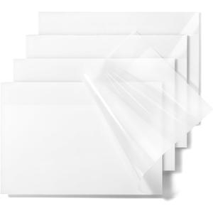 Mr. Pen- Transparent Sticky Notes, 5" x 7", 4 Pads, 200 Sheets, Large See Through Self-Adhesive Notes for Bible Journaling and Studying, Water-Resistant, Clean Removal