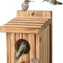 Humming Bird Houses for Outdoor Hanging Small Bird Nesting Box - Wood Nest for Wren, Chickadee, Robin, Hummingbird, Parakeet - Perch House for Outdoors Birdhouse Birds - Made of Pine Wood