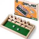 Shut The Box dice Game,Wooden Board Games 2-Person Competitive, Traditional bar, Travel, Family, Fun Math(Large Size)