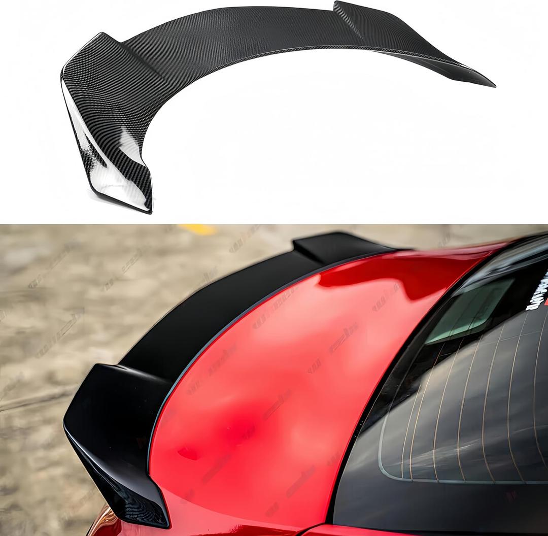 WheelX Rear Trunk Spoiler Compatible with 2018-2024 Toyota Camry SE XSE L LE XLE Hybrid, V2 Style Fits for 18-24 Sedan, High Kick Spoiler Wing Lip (Carbon Fiber Pattern)