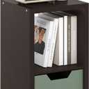 Furinno Cubicle Open Back Decorative Cube Storage Organizer, 2-Cube, Black Dark Oak