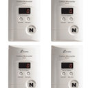 Kidde Carbon Monoxide Detector, Plug In Wall with 9-Volt Battery Backup, Digital LED Display - 4 Pack