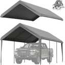 Carport Replacement Canopy Cover 10'x20' for Tent Top Garage Shelter Cover, 800D Heavy Duty Oxford Waterproof & UV Protected Car Canopy Tarp with Ball Bungees (Frame is not Included)