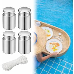 Relaxweex 4pcs 100g Pool Fountain Anchor Replacement Set Fountain Pool Weight with String Anchor for Floats Weight