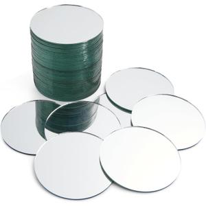 Juvale 50 Pack of Small Round Mirrors for Crafts 3 Inch - Round Craft Mirrors for Wall and Table Decor, Decorations, Arts and Crafts Supplies (3 inches)