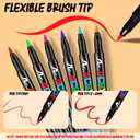 48 Acrylic Paint Markers, Acrylic Paint Pens with Brush Tip No-Bleed, Automatic Ink, Fabric Markers for Rock, Metal, Glass, Wood, Canvas, Ceramic, Plastic, DIY Craft, Art Supplies