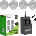 EEMB 2032 Rechargeable Batteries with Charger LIR2032 3.7V Lithium-ion Coin Button Cell Batteries 45mAh Remote Key Fob Watch 4PCS