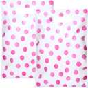 Cholemy 100 Pcs Pink Polka Dot Gift Bags with Handles Plastic Pink Goodie Candy Snack Treat Party Favor Bag for Birthday Baby Shower Wedding Princess Themed Party Favors