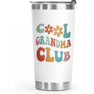 Aurahouse Mothers Day Grandma Gifts-Cool Grandmas Club Tumbler 20oz, Birthday Gifts for New Grandmas, First Time Grandma-to-be, Nana, Mimi, Gigi Christmas Coffee Cup