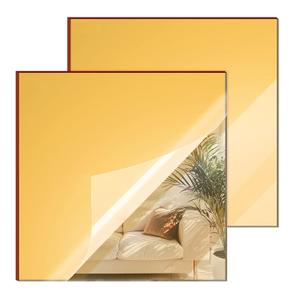 Gold Mirror Acrylic Sheet - 24x24 inches, 2 Pieces | 1/8" Thick Reflective Plexiglass for Crafting, Signage, DIY Projects (60x60 cm)