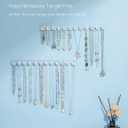 Mymazn 2 Pack Acrylic Necklaces Holder Hanging Jewelry Organizer Wall Mounted Necklace Hangers with 12 Hooks, Clear Jewelry Hangers for Necklace Organizer for Girls Women, Necklace Hooks for Wall