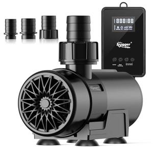 hygger 15W-100W Water Pump with Controller (Up to 3430GPH), Submersible/Inline Return Pump with Adjustable Mode/Flow, 2 Fountain Pump with 2 Inlet Cover and 3 Nozzles, for Fish Tank, Pond, Aquarium
