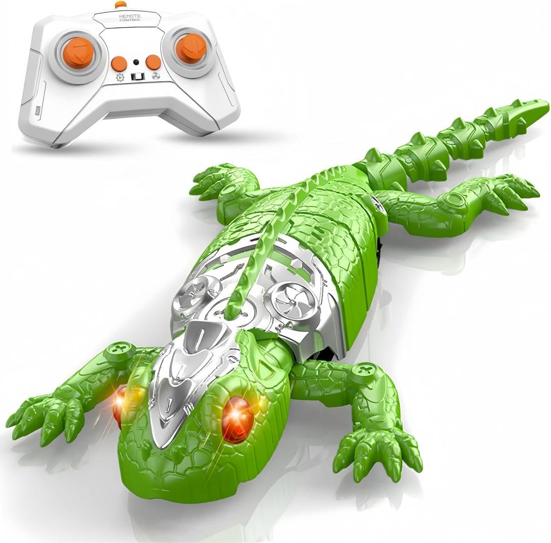 Upgrade Wall Crawler Gecko with Gift Card, Rechargeable Remote Control Robot Kids Toys, Gecko Wall Climbing Toy for Kids, Boys, Girls, Birthday & Easter Gifts