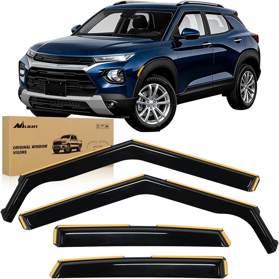 Nilight Durable in Channel Rain Guards for Chevrolet/Chevy Trailblazer 2021-2026 Window Deflectors,Anti-Rain Vent Window Visors-4pcs