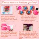 2 x Pink Birthday Balloon Arch Garland Kit - Hot Pink Gold Metallic Pink Balloons Happy Birthday Banner Party Decorations for Girl Princess(5 Years Old)