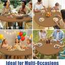 Moosfor Round Spandex Tablecloth, Elastic Fitted Waterproof Tablecloths for 42"-50" Tables, Stretch Washable Picnic Table Cover for Camping, Dining, Indoor and Outdoor, Brown