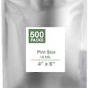 Roll Maven 500 PCS 4" x 6" x 2.4" Stand Up Zipper Pouches Small Mylar Bags for Food Storage Heat Sealable