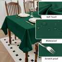 2 Pack Green Christmas Tablecloth - 60 x 84 Inch Rectangle, Waterproof & Wrinkle Resistant Polyester Table Cover for Dining Table, Buffet Parties, Camping