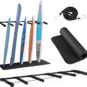 VEVOR Surfboard Wall Mount, 6 Arms Vertical Surfboard Rack, Space-Saving Paddle Board Holder with Rubber Mat, Paddle Rack for SUP, Ski, Skateboards, 22.05"D x 45.28"W x 1.38"H