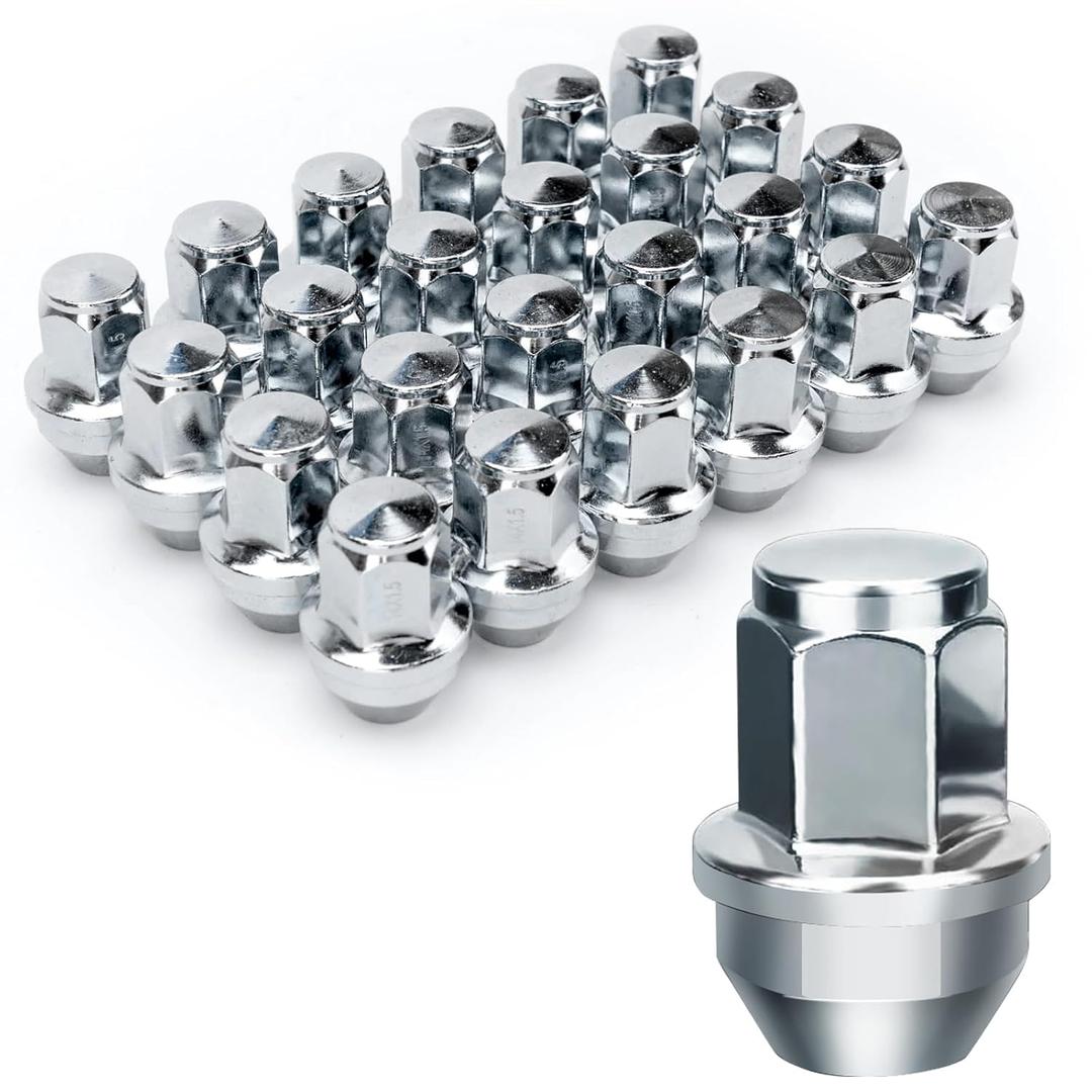 611-008 24Pcs Large Acorn Seat Lug Nuts (Chrome) of 14x1.5 Wheel Lug Nut Fit for 2015-2022 Ford F-150 Expedition Lincoln Navigator - One Piece OEM Factory Style Wheel Lugnuts Replace ACPZ-1012-B