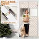 MAGZO Temperature Protection Insulated Door Curtain with Perspective Window, 34" x 82", Oxford Fill with Thicken Cotton, Insulation Cover Blanket for Winter/Cold Weather, Keep Warm in Winter, Beige