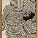Framed Boho Floral Canvas Wall Art, Neutral Black Flower Pictures Wall Decor, Minimalist Abstract Botanical Paintings Prints Modern Home Decor Aesthetic for Living Room Bedroom Bathroom 16x24 inch