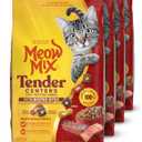 Meow Mix Tender Centers Dry Cat Food with Basted Bites, Beef & Salmon Flavors, 3 Pound Bag (Case of 4) (EXP 09/09/26)